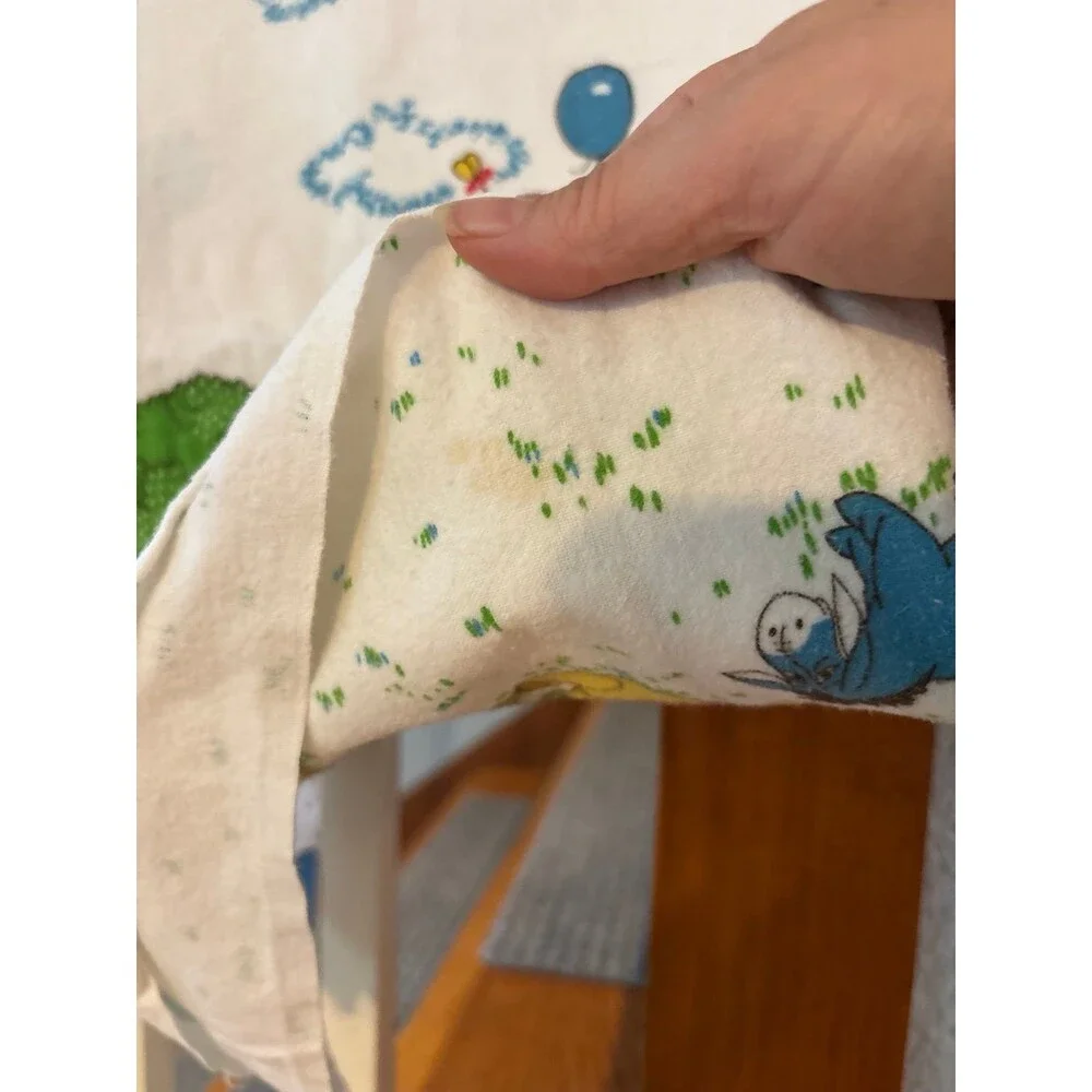 Winnie the Pooh Baby Blanket Vintage Cotton Flannel Tigger Eeyore Piglet Gopher